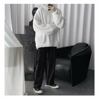 Faux Fluffy Lamb Crew Neck Sweater  - Thumbnail 5