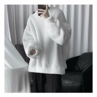 Faux Fluffy Lamb Crew Neck Sweater  - Thumbnail 6