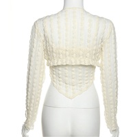 2PCS Beige Frill Camisole + Cardigan  - Thumbnail 8