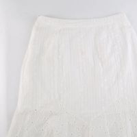 White Floral Lace Maxi Skirt - Thumbnail 4