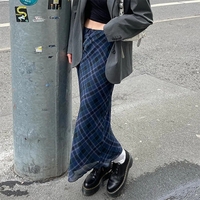 Blue Plaid Maxi Skirt  - Thumbnail 2
