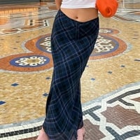 Blue Plaid Maxi Skirt  - Thumbnail 3