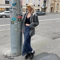 Blue Plaid Maxi Skirt  - Thumbnail 5