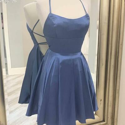 Simple scoop neck short homecoming dresses - Thumbnail 1