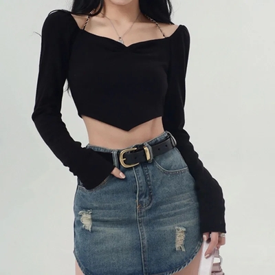 Black chain long sleeve shirt - Thumbnail 3