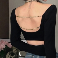 Black Chain Long Sleeve Shirt - Thumbnail 1
