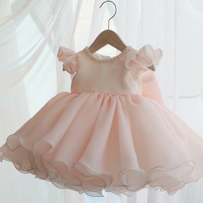 Cute baby pink flower girl dresses