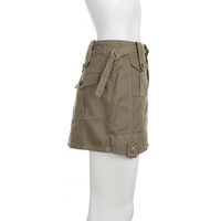 Brown Cargo Pocket Mini Skirt  - Thumbnail 5