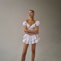 White Lace Short Sleeve Romper - Thumbnail 6