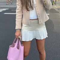 Low Waist Pleated Tennis Mini Skirt - Thumbnail 2