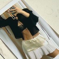 Low Waist Pleated Tennis Mini Skirt - Thumbnail 6