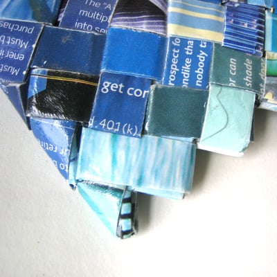 Eco chic small zipper pouch - shades of blue