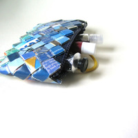 Eco Chic Small Zipper Pouch - Shades of Blue - Thumbnail 2