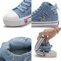 korean style all match sneakers high top canvas shoes - Thumbnail 6