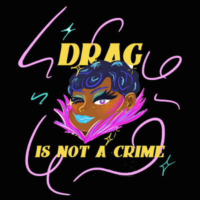 Drag is not a crime, unisex black t-shirt