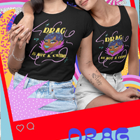 Drag is not a Crime, Unisex Black Tank Top - Thumbnail 2