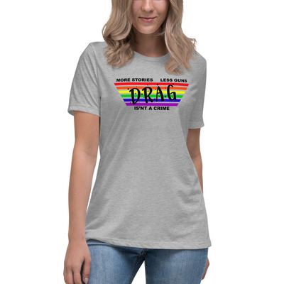More stories, less guns, athletic women's relaxed t-shirt