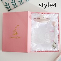 Tulip High Temperature Resistant Glass Water Cup Mug With Lid Spoon Household Coffee Cup - Thumbnail 5