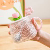 Tulip High Temperature Resistant Glass Water Cup Mug With Lid Spoon Household Coffee Cup - Thumbnail 8