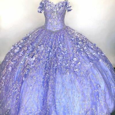 Ball gown lilac long prom dresses evening gowns - Thumbnail 1