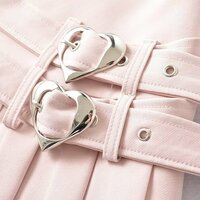 Pastel Pink White Black Cute Angel Double Belts Fresh Spring Summer High Waist Tennis Pleated Short Mini Skirt - Thumbnail 5