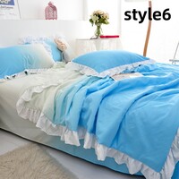 New Gradient Color Princess Fitted Sheet Bed Sheet Duvet Cover Four-Piece Set - Thumbnail 5