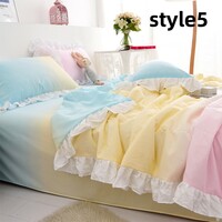 New Gradient Color Princess Fitted Sheet Bed Sheet Duvet Cover Four-Piece Set - Thumbnail 6