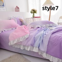 New Gradient Color Princess Fitted Sheet Bed Sheet Duvet Cover Four-Piece Set - Thumbnail 7