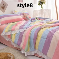 New Gradient Color Princess Fitted Sheet Bed Sheet Duvet Cover Four-Piece Set - Thumbnail 8