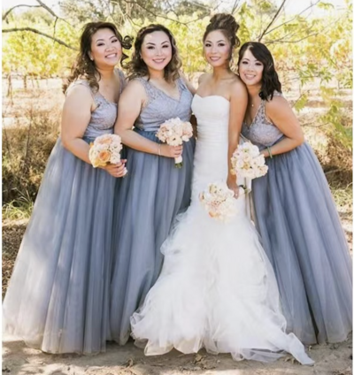 V Neck Bridesmaid Dresses Floor Length