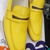 Men's Welcome Summer Lemon Leather Handmade Shoes - Thumbnail 1