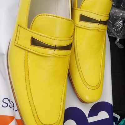 Men's welcome summer lemon leather handmade shoes