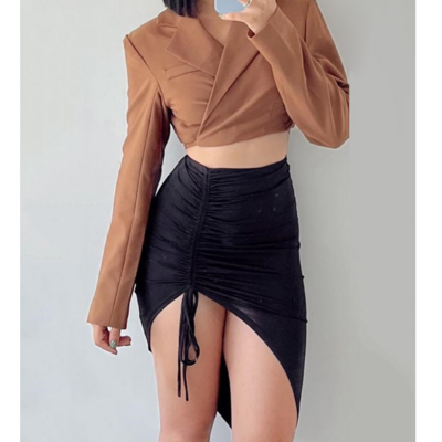 Temperament tight long sleeve dress set