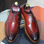 Men's Greeen Shoe, Two Tone Leather Shoe, Split Toe  Oxford Shoes-3