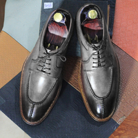 Men's Greeen Shoe, Two Tone Leather Shoe, Split Toe  Oxford Shoes - Thumbnail 8