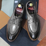Men's Greeen Shoe, Two Tone Leather Shoe, Split Toe  Oxford Shoes-4