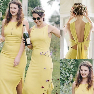 Yellow bridesmaid dresses for wedding party - Thumbnail 1