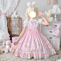 Original design cat sweetheart dress cute jsk strap dress - Thumbnail 3