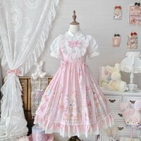 Original design cat sweetheart dress cute jsk strap dress - Thumbnail 4