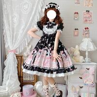 Original design cat sweetheart dress cute jsk strap dress - Thumbnail 6