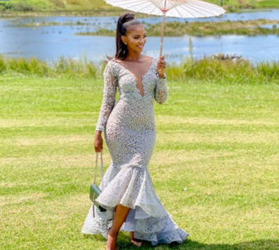 Sexy Lace Mermaid Lace African Prom Dress Evening Dress