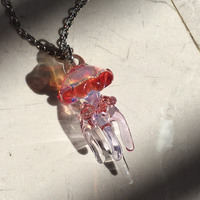 Pretty Crystal Transparent Handmade Jellyfish Ocean Jewelry Power Energy Chains Necklace Pendant - Thumbnail 2