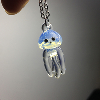 Pretty Crystal Transparent Handmade Jellyfish Ocean Jewelry Power Energy Chains Necklace Pendant - Thumbnail 6