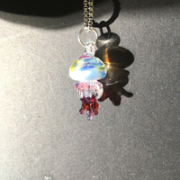 Pretty Crystal Transparent Handmade Jellyfish Ocean Jewelry Power Energy Chains Necklace Pendant - Thumbnail 1
