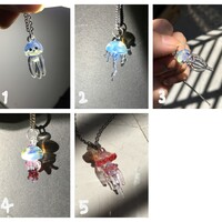 Pretty Crystal Transparent Handmade Jellyfish Ocean Jewelry Power Energy Chains Necklace Pendant - Thumbnail 8