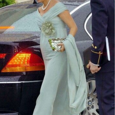 Light green sheath chiffon mother of bride and groom dress evening dress