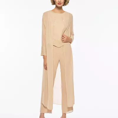 Chiffon mother of bride and groom jumpsuit evening jumpsuit