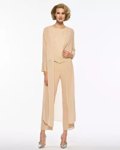 Chiffon Mother of Bride and Groom Jumpsuit Evening Jumpsuit