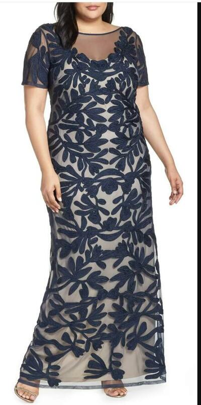 Plus Size Black Lace Mother of Bride and Groom Dress Evening Dress