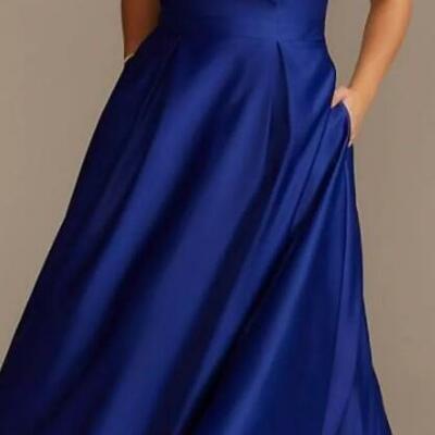 Plus size royal blue mother of bride and groom dress evening dress
